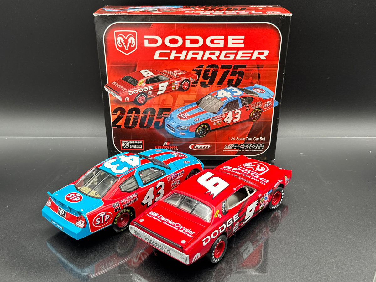 Petty 1975 2005 STP Dodge Two Car Set