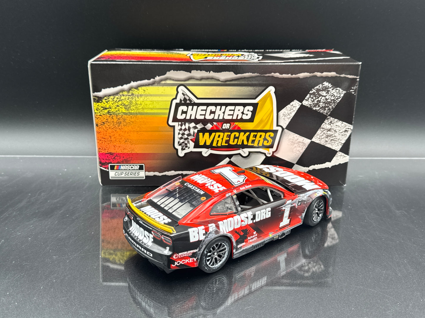 Ross Chastain #1 Moose Fraternity Checkers or Wreckers 2022 Camaro ZL1
