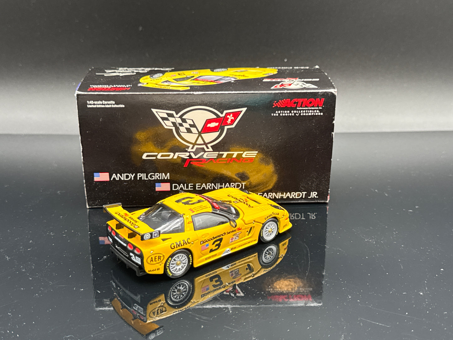 Andy Pilgrim / Dale Earnhardt / Dale Jr GM Goodwrench Service Plus 2001 Corvette 1:43 Scale