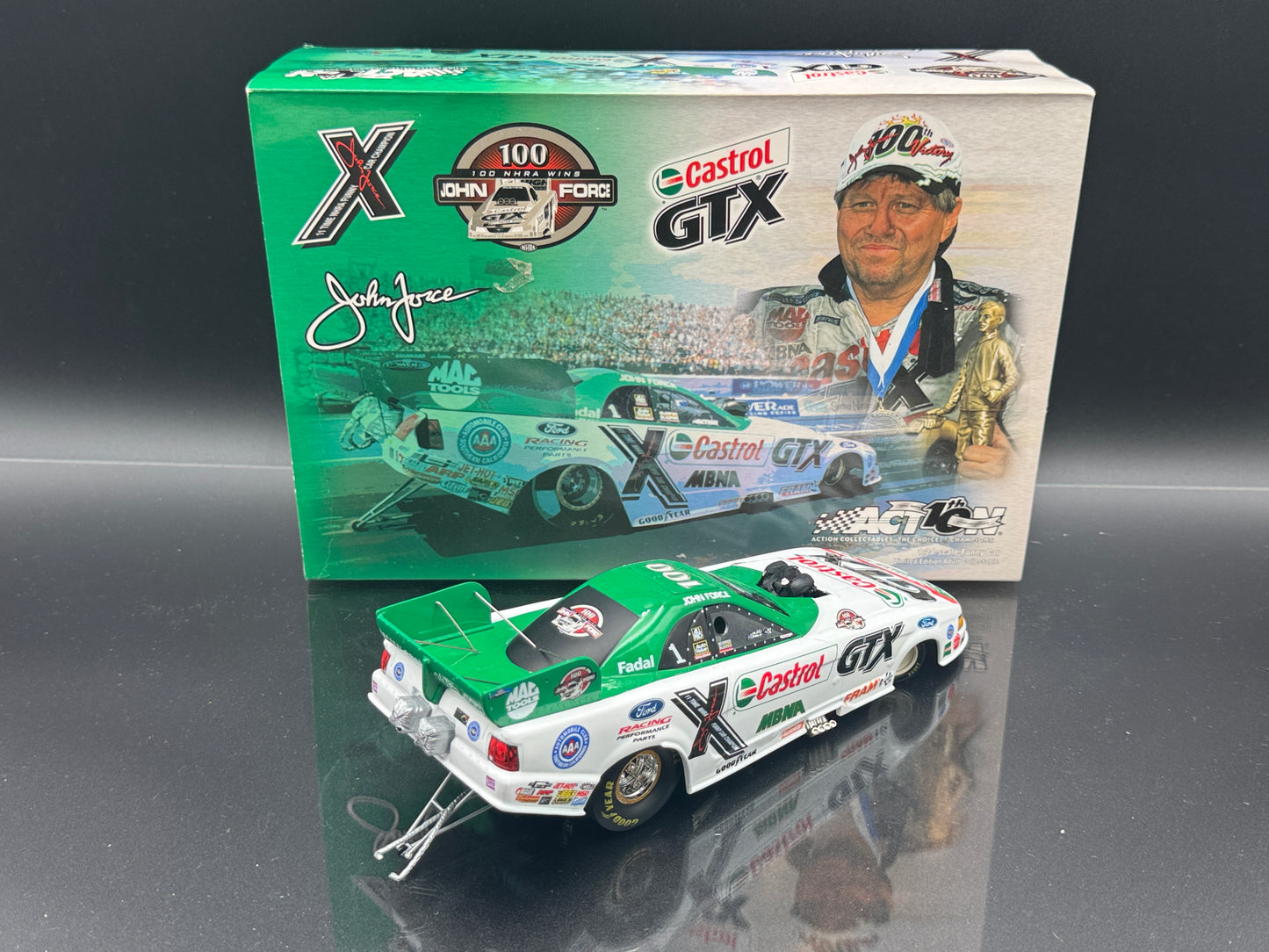 John Force 2002 Mustang Castrol GTX/100th Win