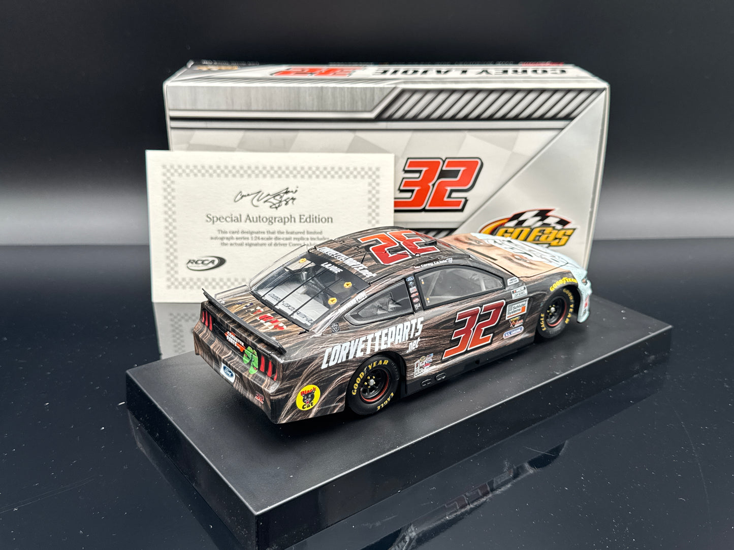 Corey LaJoie #32 Keen Parts Face Mask 2020 Mustang Autographed
