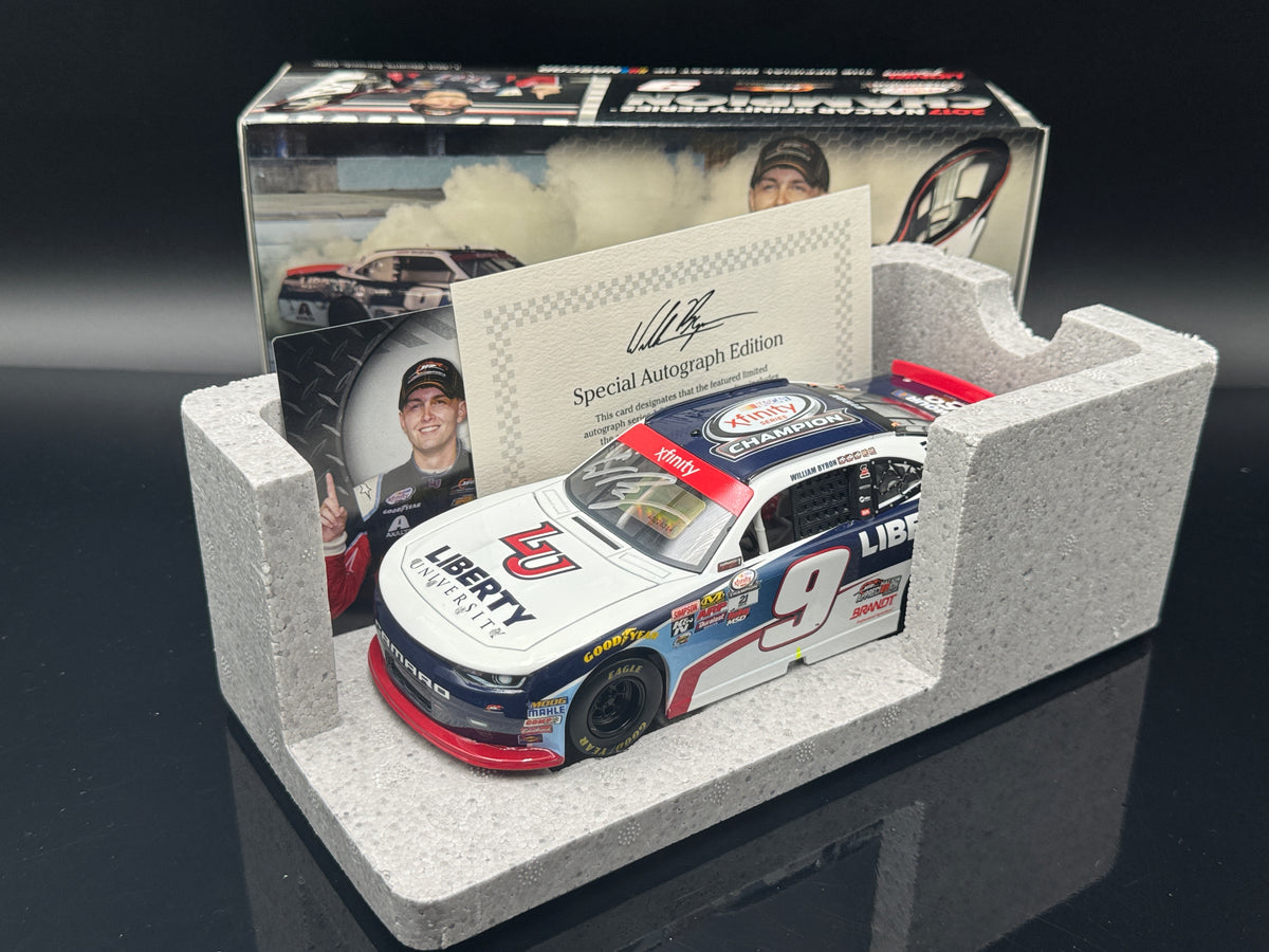 William Byron #9 Liberty University Champion Autographed 2017 Camaro