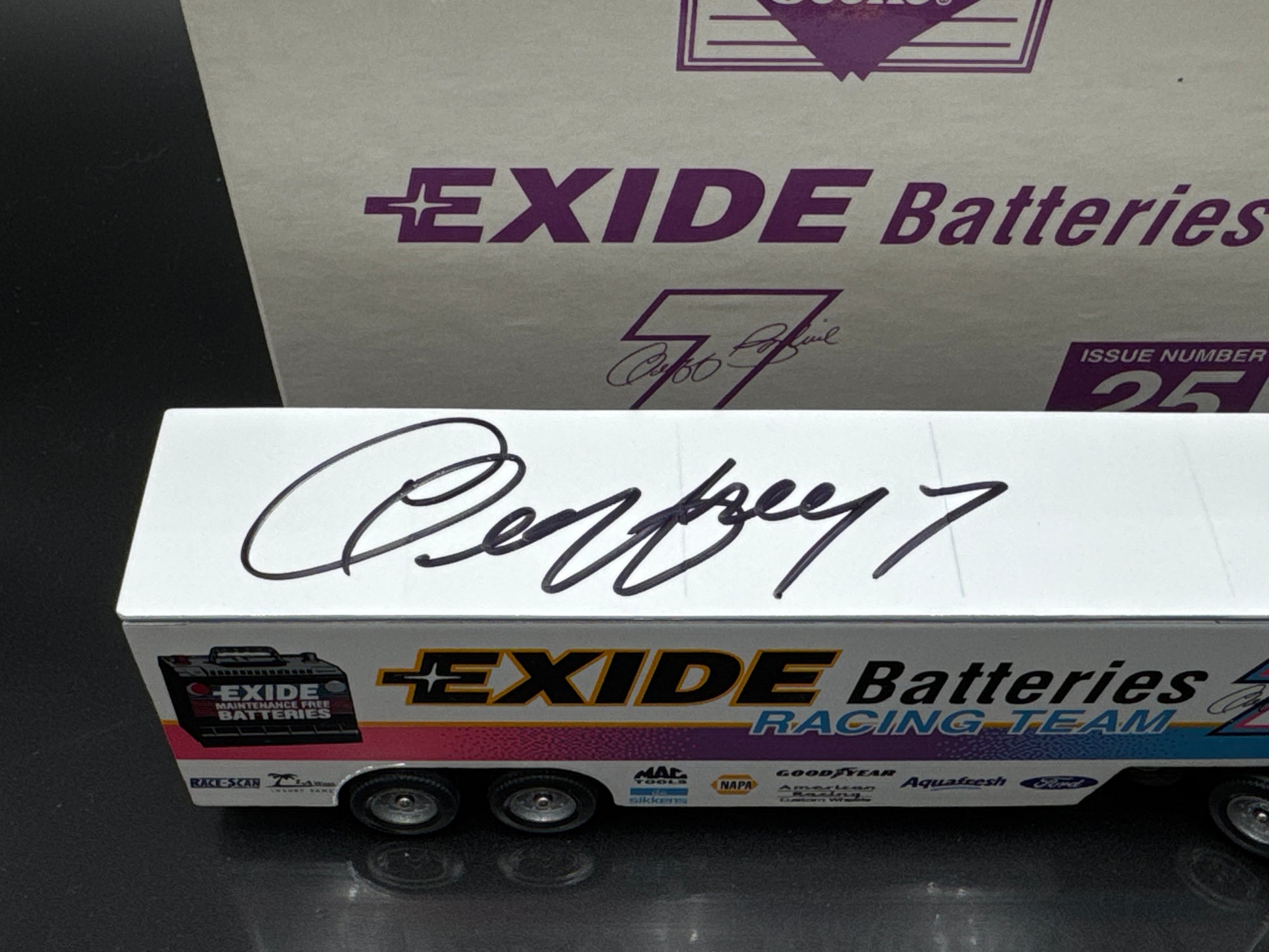 Geoff Bodine Exide Batteries Hauler Autographed