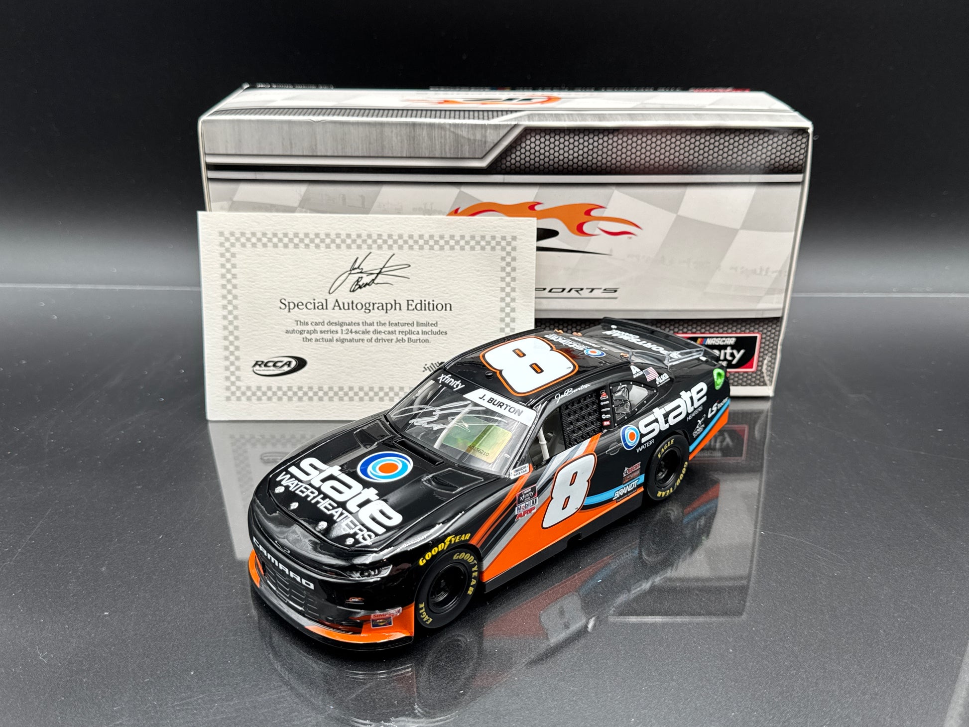 JEB BURTON #8 State Water Heaters 2020 Camaro Autographed