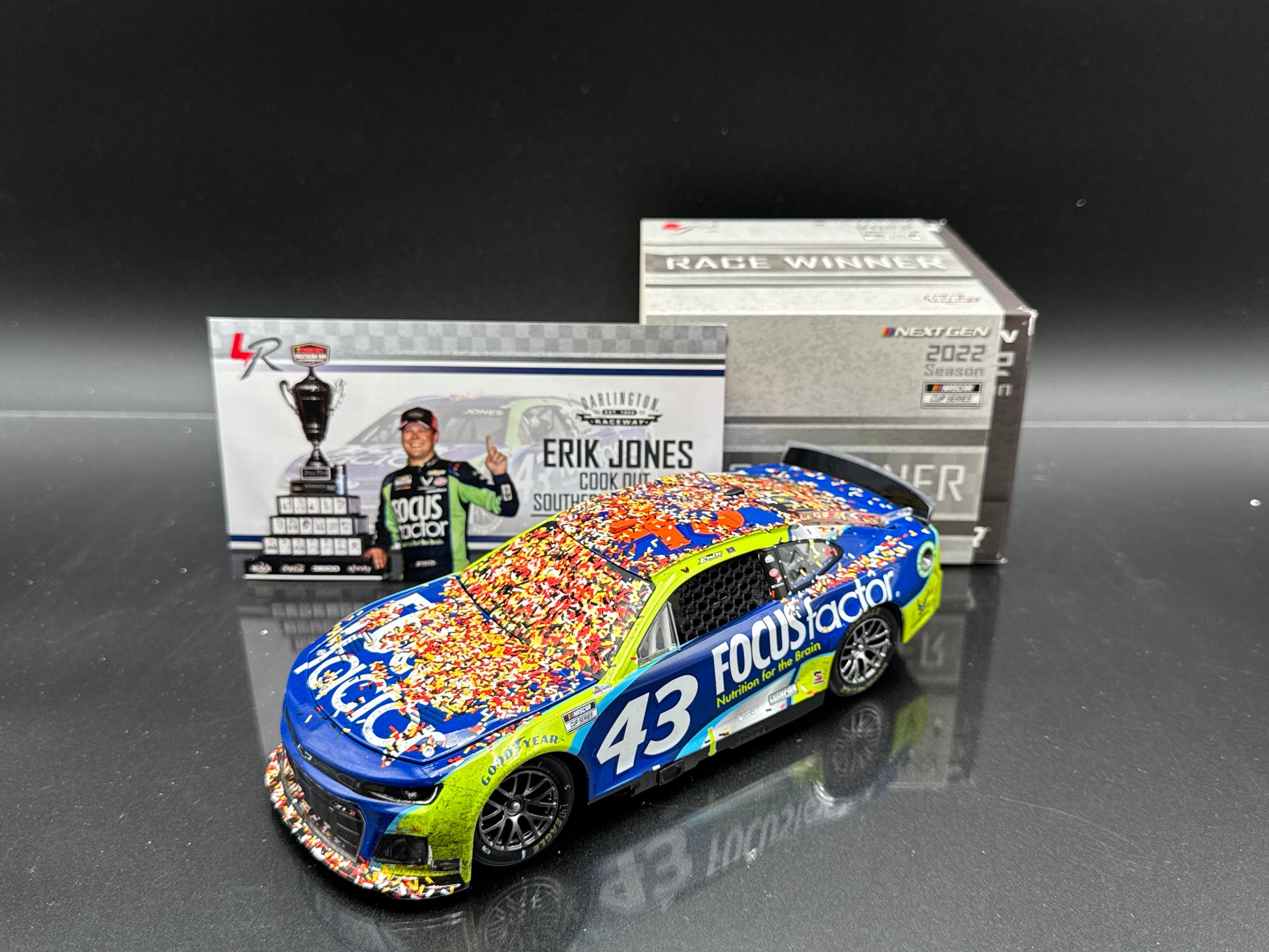 ERIK JONES #43 Focus Factor Darlington Win 2022 Camaro ZL1