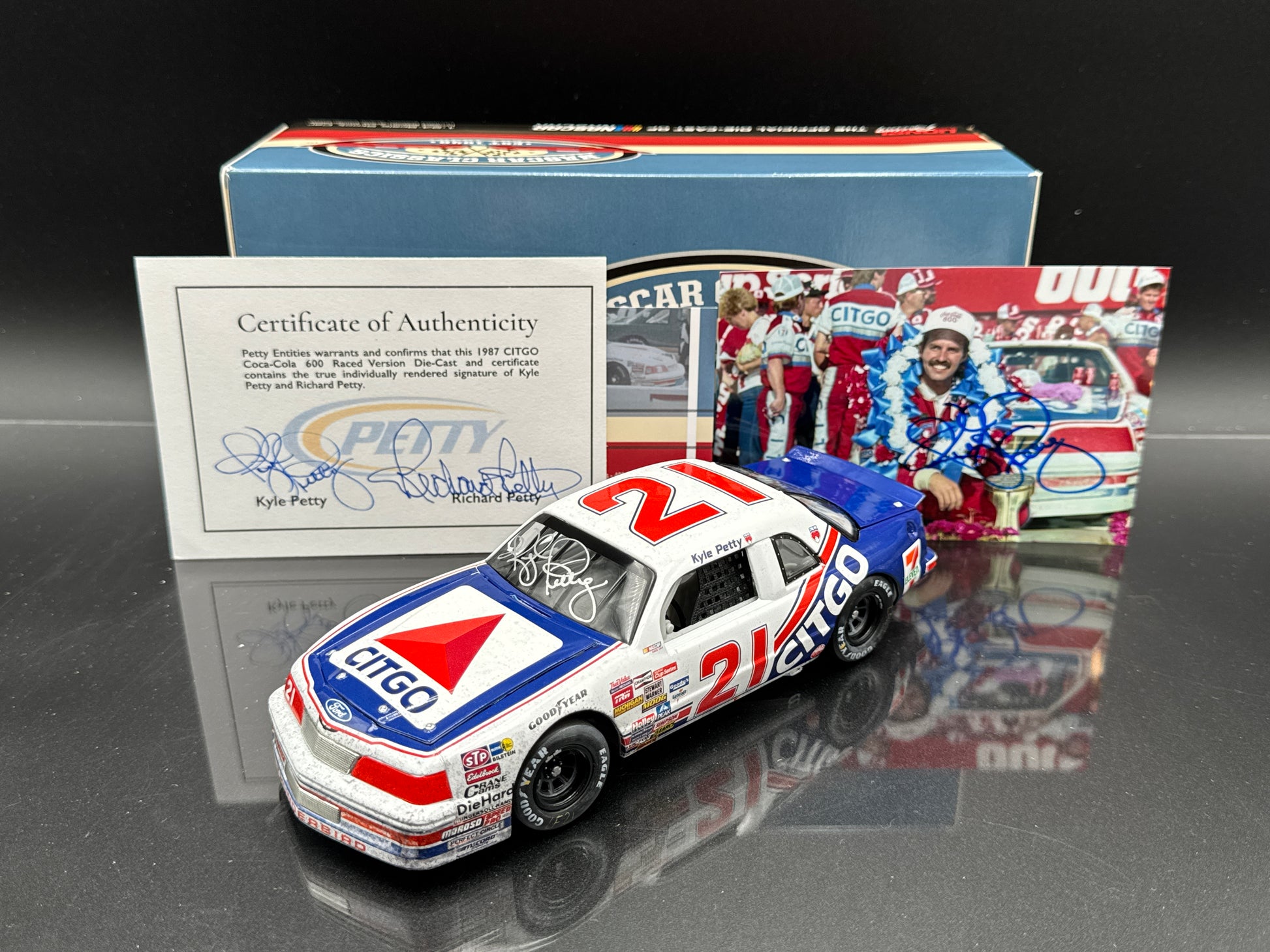 KYLE PETTY #21 Citgo 1987 Charlotte 600 Win 1987 Thunderbird