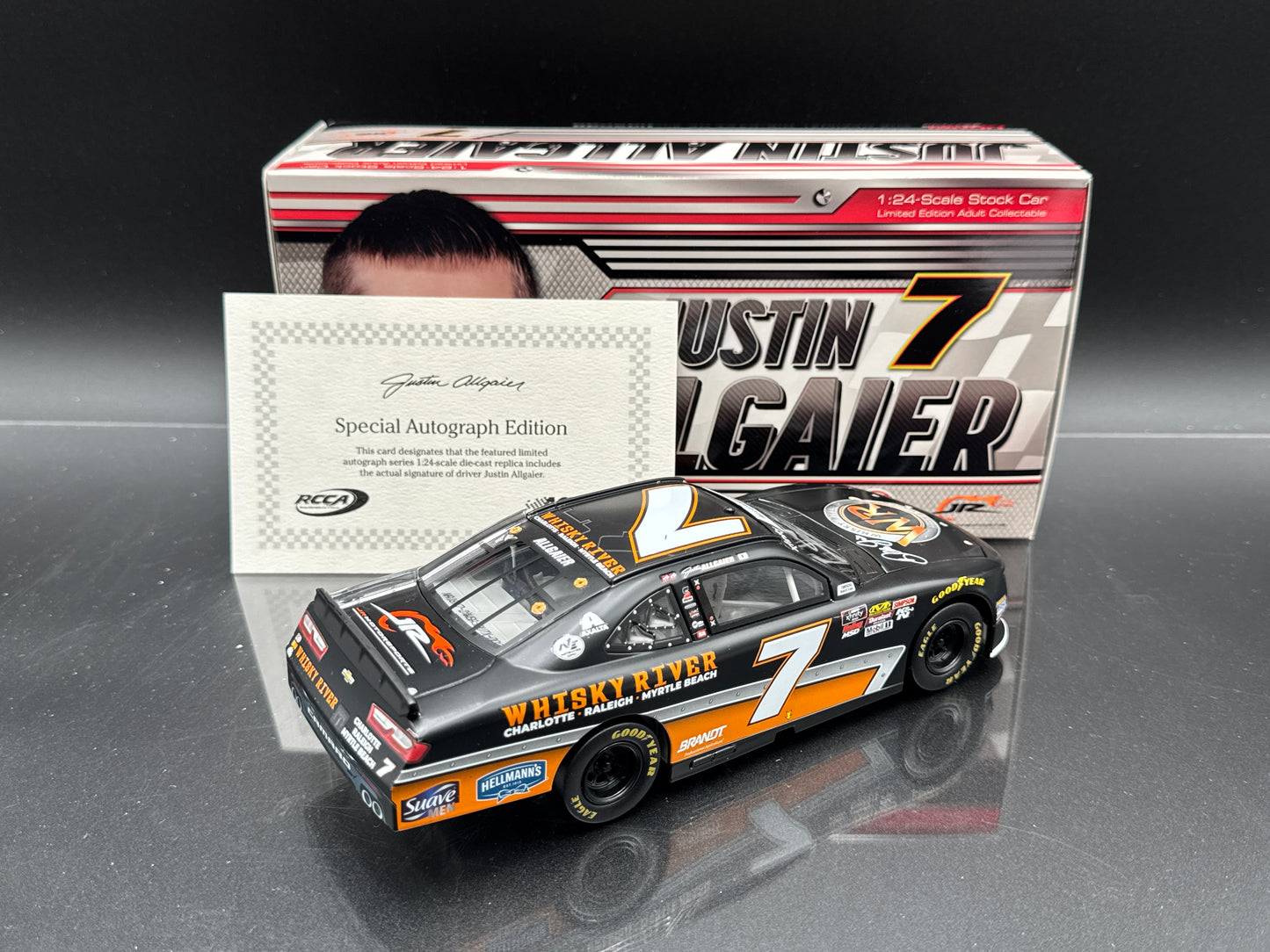 Justin Allgaier #7 Whiskey River Autographed 2018 Camaro