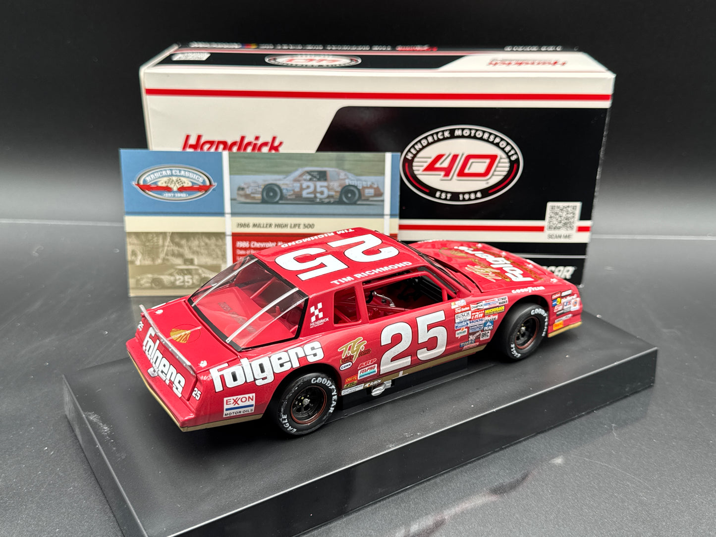 TIM RICHMOND #25 Folger's 1986 Spring Pocono Win 1986 Monte Carlo