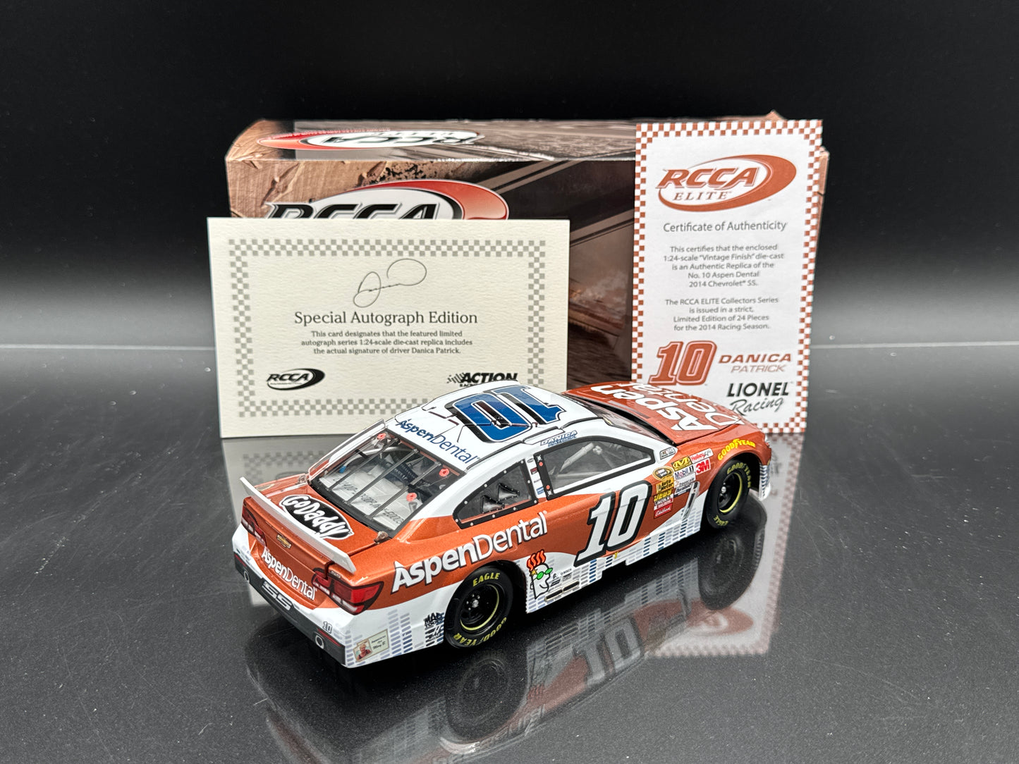 Danica Patrick #10 Aspen Dental Autographed 2014 SS Vintage Elite