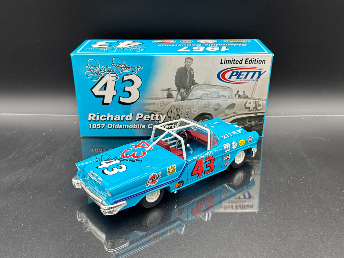 Richard Petty #43 1957 Oldsmobile Convertible Dual Autographed