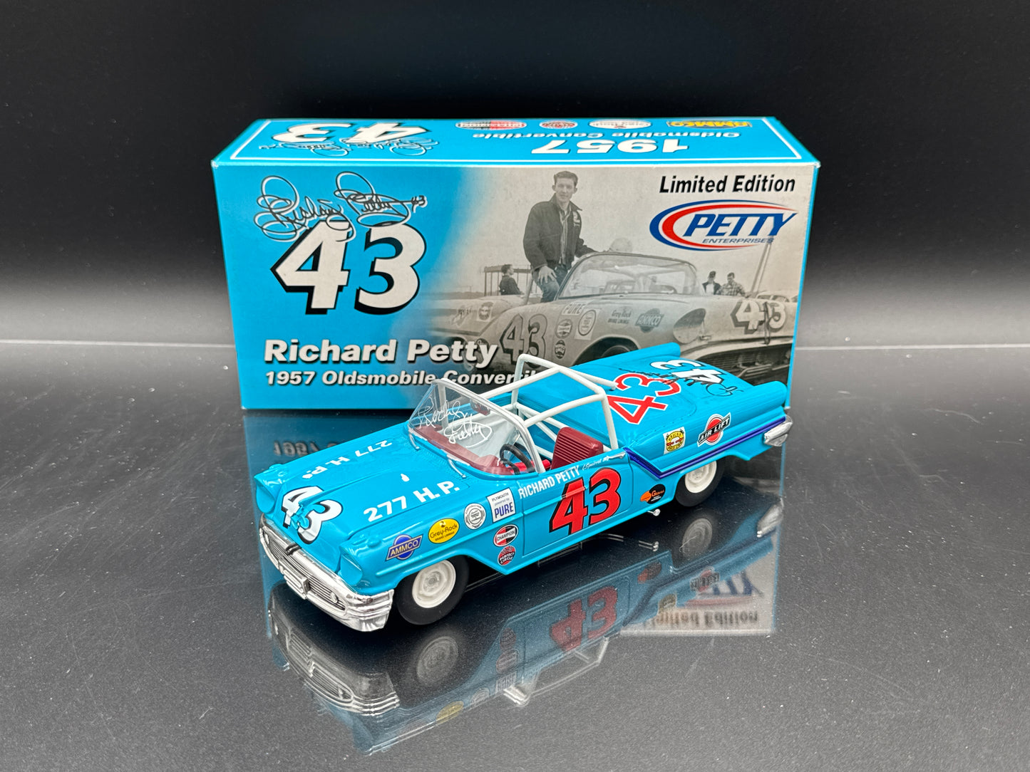 Richard Petty #43 1957 Oldsmobile Convertible Dual Autographed
