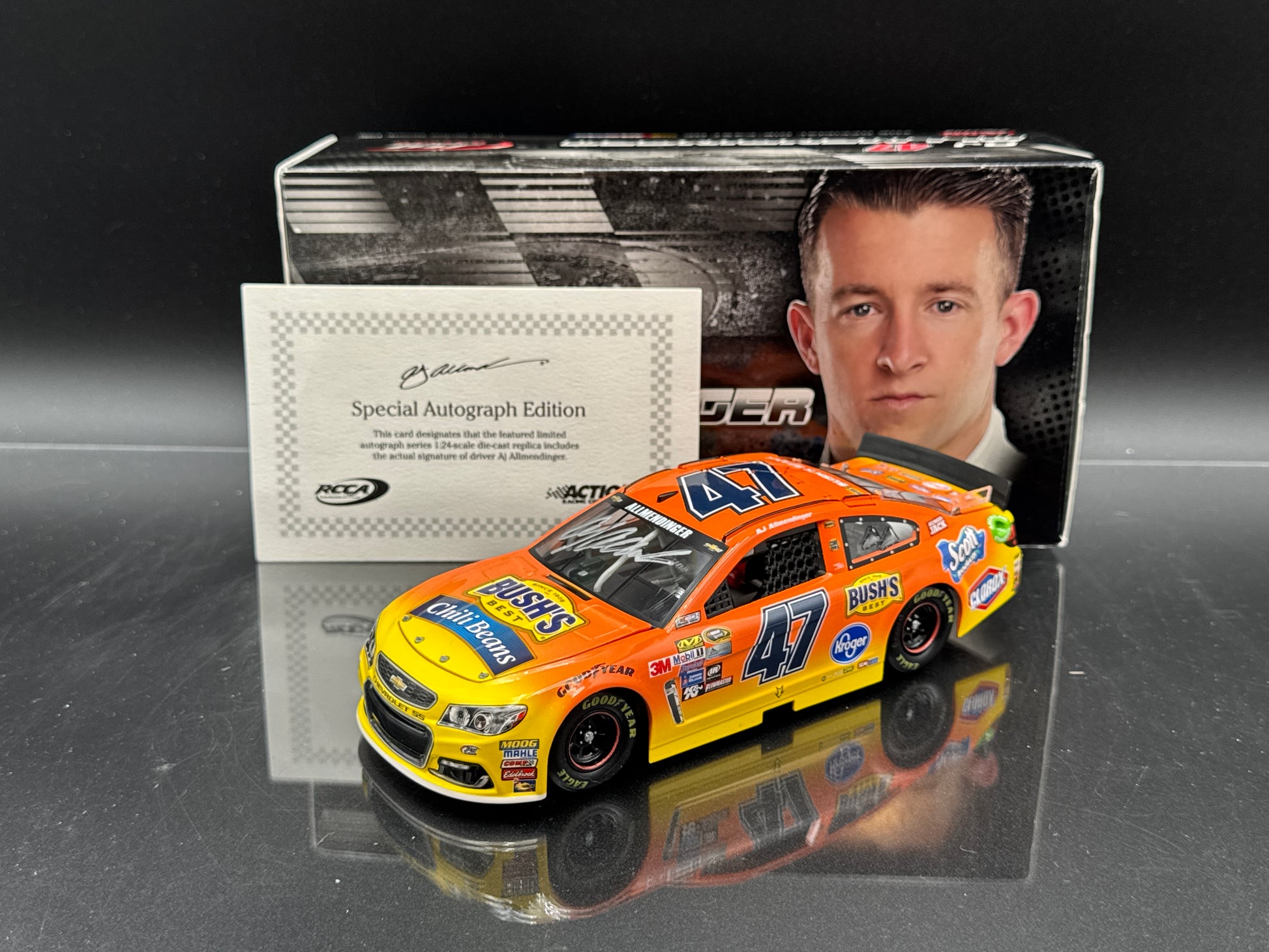 AJ Allmendinger #47 BUSH'S Chili Beans 2016 SS Autographed