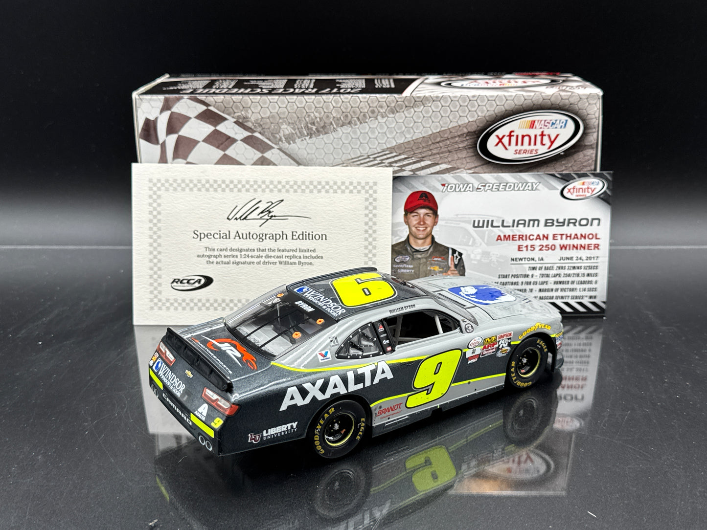 William Byron #9 Axalta lowa Win Autographed 2017 Camaro
